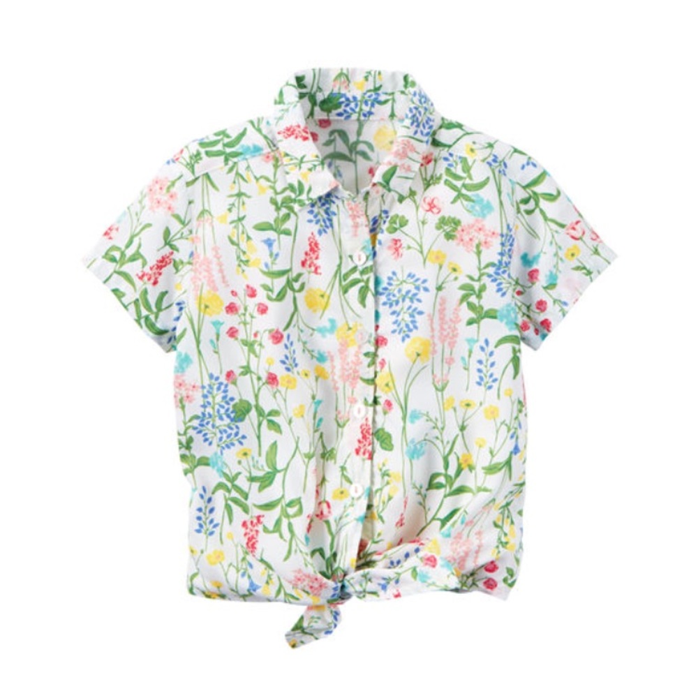 Floral Tie-Front Shirt